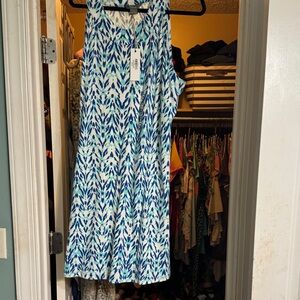 Natural Reflections Blue and White Patterned Dress
